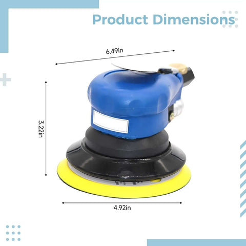 Auto Body Polisher And 5 Inch Palm Pneumatic Orbital Sander For Woodworking, Pro Grade Industrial Power Tool NT 301 side view