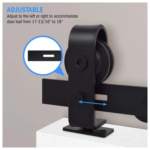 Black Bifold Sliding Barn Door Hardware Kit For DIY Install Hardware Only Beefy Full Set Includes Track Rail Rollers Brackets Floor Guide Hinges Seal And Spacers For 51 3/16 Inch Or 75 Inch Tracks