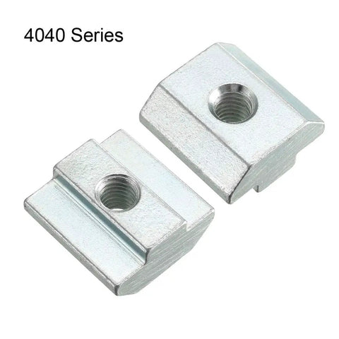 Slide In M6 T-Nut For 4040 Aluminum Extrusion Profiles Pack Of 10, Carbon Steel With Nickel Or Zinc Plating, 4040 Series