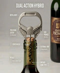Ah So Two Prong Wine Opener For Delicate Vintage Corks Sommelier Style Cork Extractor shown on wine bottle with labels
