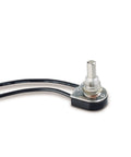 Double Insulated Push Button Switch SPST On Off 6 A 125V AC with 6 inch wire leads, nickel finish, weather resistant