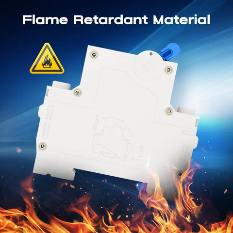 Miniature Circuit Breaker 1000V 2 Pole 20 Amp Isolator For Solar PV Systems With Thermal Magnetic Trip DIN Rail Mount C20 DC Disconnect Switch And Instantaneous Overload Protection, flame retardant material illustration