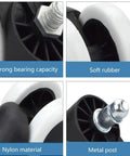 Rock Solid Heavy Duty Caster Wheels With 50mm Smooth Rolling Action And Universal Threaded Rod Fitment For Office Chairs And Furniture, showcasing nylon material and strong bearing capacity.