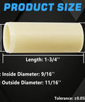 Eight Nylon Trailer Leaf Spring Bushings Kit with Nine Sixteenths Inch Inside Diameter and One and Three Quarters Inch Length, size details