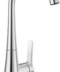 Sinema One-Handle High Arc Beverage Faucet In Chrome For Single Mount Install, delivers cold water on demand, side view