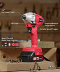 20V Brushless Impact Driver Kit With Two-Speed Variable Speed, Cordless Power with sockets and bits on a workbench