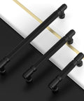 Three sizes of 10 Pack 5 Inch Matte Black Knurled Cabinet Pulls For Kitchen Cabinets Cupboards And Drawers 128mm Length Durable Hardware