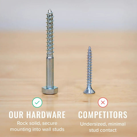 Comparison of hardware for Heavy Duty Garage Wall Mount Tool Hook Rack For Shovels Rakes Brooms Hoses And Cords Industrial Steel