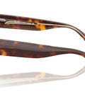 Side view of Doreen Square Sunglasses in Light Havana on Transparent Frame with Clear Gradient Brown Lenses 49 Millimeter Size Medium Fit UV Protection