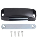 No Punch Magnetic Door Catch Keeps Cabinet Secure Ultra Thin Design Blends Seamlessly With Modern Kitchen And Wardrobe Furniture For Silent Latching showing a black catch, a metal plate, and screws.
