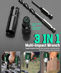 Badass Cordless Impact Wrench 1/2 Inch Drive 20V Battery Powered Knockout Gun with drill bits and socket adapter tools.