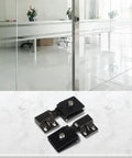 Self Closing Glass Door Hinge For 3 To 5 Mm Frameless Panels No Drill Installation Clamp Zinc Alloy, office glass door setup.