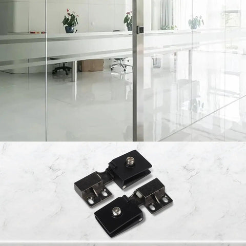 Self Closing Glass Door Hinge For 3 To 5 Mm Frameless Panels No Drill Installation Clamp Zinc Alloy, office glass door setup.