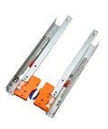 These Heavy Duty Undermount Drawer Slides 21 Inch show durable steel runners with orange connectors for seamless cabinet use.