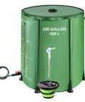 100 Gallon Collapsible Rain Barrel With Water Level Indicator For Easy Garden Watering And Farm Irrigation, Large Capacity Rainwater Tank With Spigots