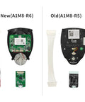 Comparison of RPLIDAR A1M8-R6 and A1M8-R5, showing circuit boards and connectors for robot obstacle avoidance and mapping.