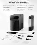 Smart Nugget Ice Maker Delivering 60 Pounds Daily Capacity And 6 Minute Rapid Ice Production Yields Quiet Countertop accessories laid out.