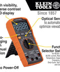 Rugged Digital Multimeter With Auto-Ranging TRMS LoZ Ghost Voltage Elimination, 1000V AC/DC, 10A Current, 60 MΩ Resistance on stand