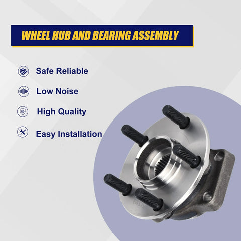 513303 Beefy Front Wheel Bearing And Hub Assembly, 2 Piece Set For Subaru Front Wheel Hub With ABS, 5 Lug Bolts