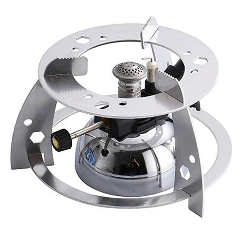 Portable Butane Burner Stove With Adjustable Flame, Lab Style Bunsen Burner On Aluminum Bracket, Valve Switch