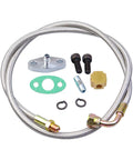 Oil Feed Line Kit For T3 T4 T60 T61 T70 1/8 NPT 90 Degree 41 Inch Universal Turbocharger Premium Stainless Steel Braided 4AN Oil Line