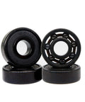 Black 608RS hybrid ceramic bearings, pack of 4, for skateboards, longboards and inline skates.