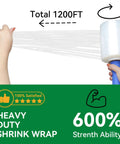 Heavy Duty Stretch Film Shrink Wrap Roll Pack Five Inch By Twelve Hundred Feet Eighty Gauge With Six Hundred Percent Stretch