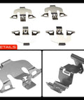Premium Front Disc Brake Hardware Kit For Audi Q7 Q8 A6 A7 A8 Q5 Rs5 Models 2017-2022 Durable Rust Proof Set silver metal clips