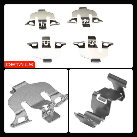 Premium Front Disc Brake Hardware Kit For Audi Q7 Q8 A6 A7 A8 Q5 Rs5 Models 2017-2022 Durable Rust Proof Set silver metal clips