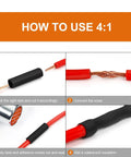 Diagram showing use of UL Listed Extra Long Heat Shrink Tubing Kit With Adhesive Lined Marine Grade Waterproof Seal 4 To 1 Shrink Ratio