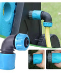 5 Pack 1/2 Inch Garden Water Connector Rapid Connection Adapter Quick Connect Faucet Joint Elbow Plastic Pipe Fittings for Hose Repair No Fuss Extension Irrigation and Car Wash ABS Durable Blue installed on hose