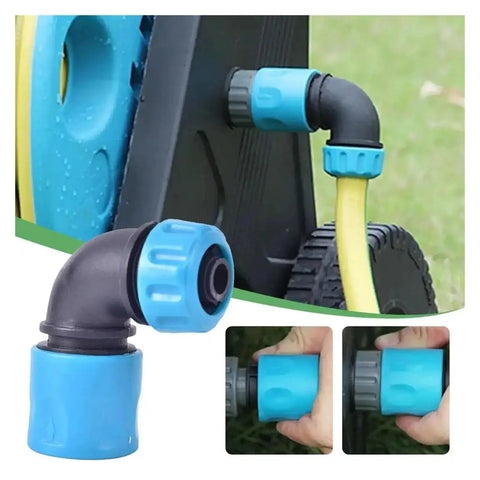 5 Pack 1/2 Inch Garden Water Connector Rapid Connection Adapter Quick Connect Faucet Joint Elbow Plastic Pipe Fittings for Hose Repair No Fuss Extension Irrigation and Car Wash ABS Durable Blue installed on hose