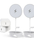 Fast Magnetic Wireless Charger Kit For iPhone 17 16 Pro Max Plus With 15W Dope Charging Pad And USB C PD Blocks 6 Foot Cable