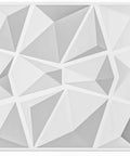 12 Pack 3D Diamond Wall Panels 19.7x19.7 Inches PVC For Living Room Office TV Backdrop Accent Wall Waterproof Durable Decor Snow White