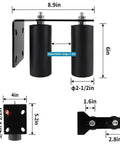 Slide Gate Guide Roller With Two And A Half Inch UHMW Nylon Wheel And Beefy Steel Bracket, Adjustable Gate Support Assembly dimensions