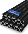 10 Pack 2020 T Slot Aluminum Extrusion European Standard 1220mm Length Anodized Aluminum Profile For CNC DIY 3D Printer And Industrial Bracket Making Heavy Duty Build With Precision Rails And Modular Construction, black 20x20mm profiles