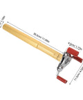 Ladder Free Smoke Sensor Assembly Removal Tool With A Rock Solid Aluminum Jaw And Extended Reach For High Ceiling Fire Alarm Extraction Drop Your Ladder Today, showing dimensions and design.
