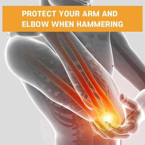 Image highlighting elbow protection text related to All In One Ball Pang Hammer With Changeable Heads Ball Bearing Built In.
