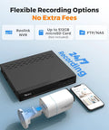 4K Ultra HD PoE Security Bullet Camera with NVR, microSD slot, smartphone app display, 24/7 recording for surveillance