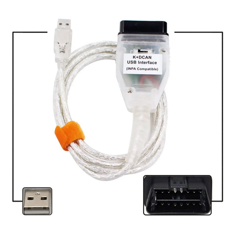 KDCAN OBDII Diagnostic Cable With EDIABAS Switch For INPA K Plus DCAN BMW 2M Long OBD2 Cable High Quality FT232RQ Chip 100