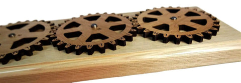 Enigma II Encryption Machine Escape Room Prop With Real Gears And Hardwood Build Compact Size 9.4 By 3.2 By 1 Inches close-up view