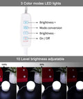 Vanity Light Strip Kit With 14 Dimmable Bulbs control switch for brightness and color mode adjustment, mirror not included.