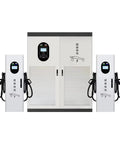 Rugged Commercial Electric Vehicle Charging Station Standalone Floor Pedestal Charger with dual ports for fleet operations.