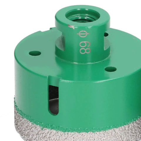 Top Tier Brazed Hole Saw Set With 5 Core Drill Bits Perfect For Marble Tile And Glass Work Comes With A Rugged Aluminum Storage Box To Keep Your Tools Safe And Organized On Any Jobsite Project, green 68mm brazed core drill bit for marble and tile