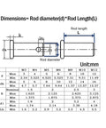 Flat Head Clevis Pin Shaft With Hole Kit Dowel Pins M3 To M20 technical diagram with dimensions in mm
