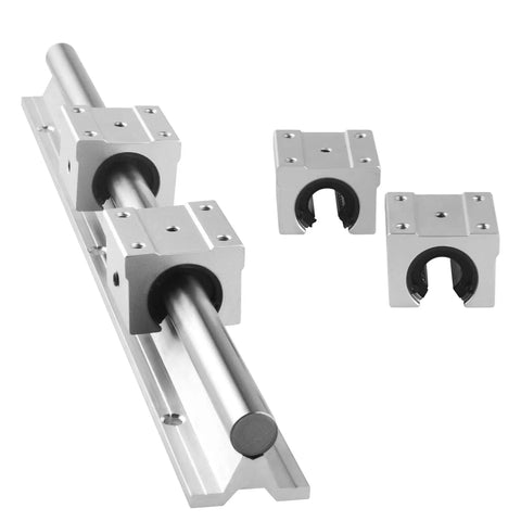 Beefed Up Linear Rail Kit 1500mm SBR16 fully supported with 4 SBR16UU blocks and 4 fixing rings for DIY CNC projects.