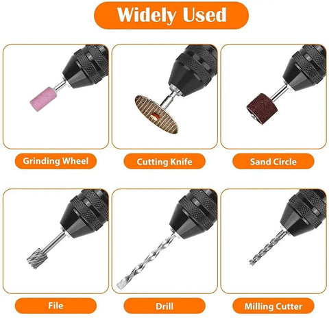 Set Of 2 Keyless Drill Chuck Adapters With Quarter Inch Hex Shank Quick Change Converter For Impact Drills in various tool applications