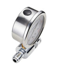Pro Grade Beefy Pressure Washer Gauge 6000 PSI with Three Eighths Inch Quick Connect, stainless steel, dual dial readout.