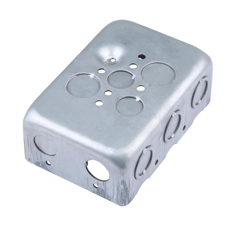 Three Gang Multi Device Electrical Switch Box Galvanized Steel Junction Box With Side Knockouts Six TKOs and Four One Half Inch Knockouts