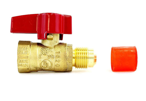 Stainless Steel Flexible Gas Line 22 Inch Universal Range HookUp kit With 12 Brass Flare Shut Off Valve Couplings Perfect For Water Heater Stove Fireplace Install, brass shut off valve